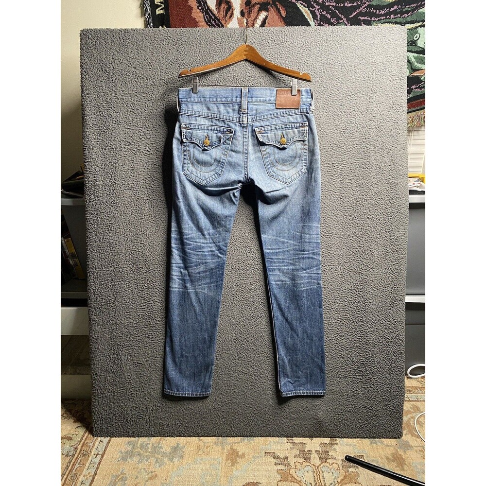 Vintage Y2K True Religion Zach Mens Jeans Straight Button Fly W32 L32 USA Made